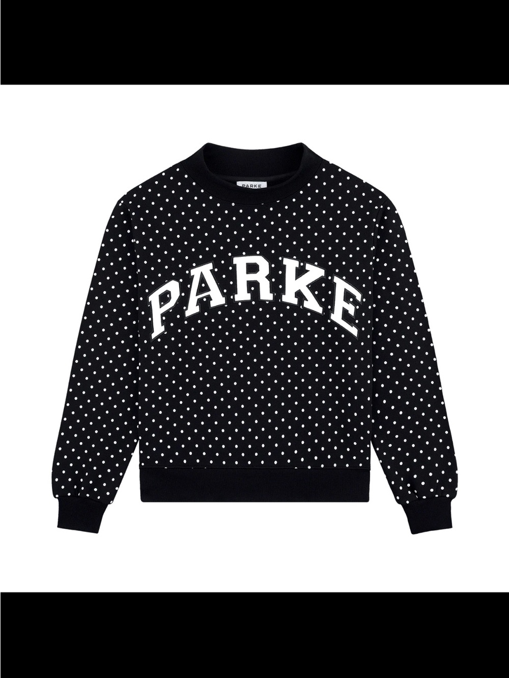 PARKE Black Polka Dot Mockneck in L/XL